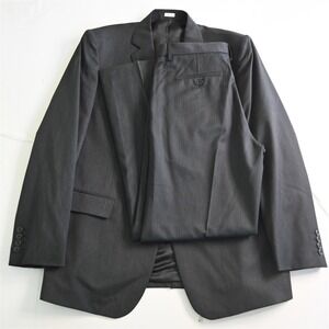 Calvin Klein XL 44L 33x32 Black Stripe Wool‎ Jacket Pants Suit